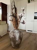 Aardewerk vloervaas, kruikmodel met ornamenten gedecoreerd., Ophalen, Steen, Overige kleuren, 50 tot 75 cm