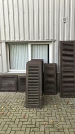 Werkelijk prachtige set van 41 meranti Louvre raamluiken, La belle porte, Jurgen.hoogenboezem@gmail.com, Ophalen of Verzenden