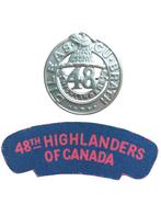 48th Highlanders of Canada emblemen, Buiten bedrijf, Amerika, Verzenden, Embleem of Badge