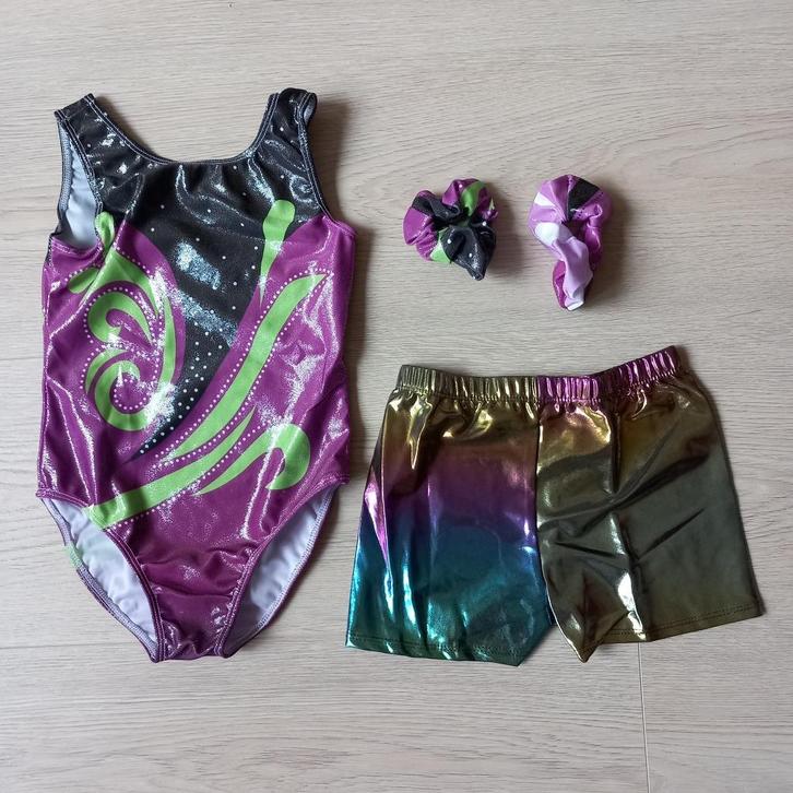 Turnpakje turnbroekje wokkel 116 122 128 134 140 146, Sport en Fitness, Turnen, Nieuw, Turnpak(je), Paars, Ophalen of Verzenden