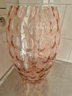 Unieke zalmroze vaas 30cm hoog, 19cm doorsnee, Oranje, Ophalen of Verzenden, Minder dan 50 cm, Glas