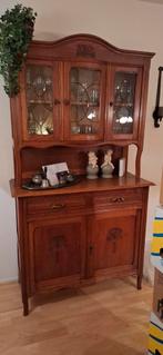 Antieke buffetkast met glas in lood deuren, Ophalen, Gebruikt, Klassiek, 150 tot 200 cm