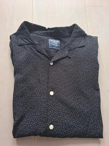 Abercrombie & Fitch overhemd zwart met print stippen maat L beschikbaar voor biedingen