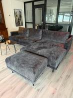Velvet hoekbank Denver – Antraciet – Zo goed als nieuw!, Ophalen, Zo goed als nieuw, Vierpersoons of meer