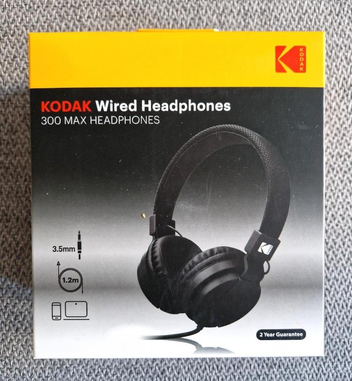 KODAK 300 Max Wired Hoofdtelefoon / koptelefoon Zwart, Audio, Tv en Foto, Koptelefoons, Zo goed als nieuw, Over oor (circumaural)