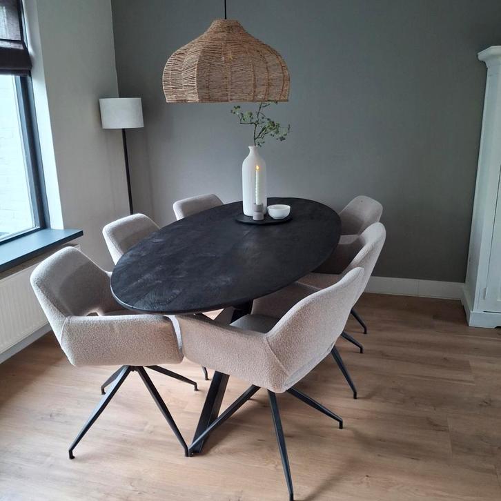 Ovale Eettafel, Huis en Inrichting, Tafels | Eettafels, Zo goed als nieuw, 50 tot 100 cm, 200 cm of meer, Vijf personen of meer