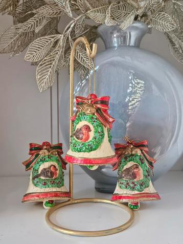 Vintage Kerstklokken met Vogeltjes - Set van 3 beschikbaar voor biedingen