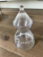 Te koop: Riviera Maison glazen opbergpot, Ophalen of Verzenden, Zo goed als nieuw, Glas, Pot, Bus of Blik