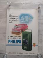 Spaans Philips affiche.  Acculader., Ophalen of Verzenden, Zo goed als nieuw, A1 t/m A3, Reclame