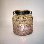 Sfeervol windlicht met metalen handvat - H16, Huis en Inrichting, Woonaccessoires | Kandelaars en Kaarsen, Bruin, Ophalen of Verzenden