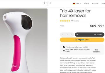 Tria 4X Hair Removal Laser beschikbaar voor biedingen
