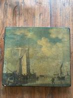 Oud antiek schilderij van een zeilschip, Ophalen of Verzenden