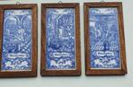 3 Delfts Blauwe Tegels Worstmaker Hamroker & Patébakker, Antiek en Kunst, Ophalen of Verzenden