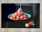 Plexiglas Foto: Aardbeien met Room, Ophalen of Verzenden