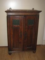 Antiek Hangkastje / Medicijnkastje - Groen Glas., Antiek en Kunst, Ophalen