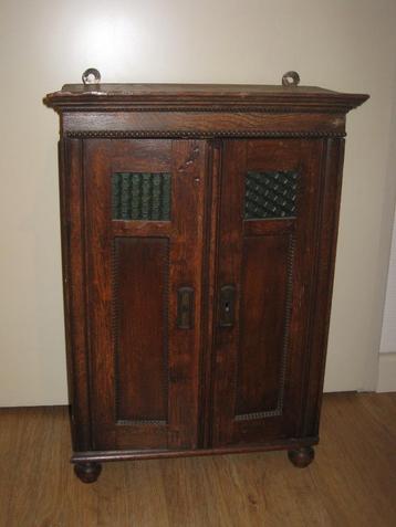 Antiek Hangkastje / Medicijnkastje - Groen Glas. beschikbaar voor biedingen