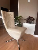 Witte leren eetkamerstoel, Huis en Inrichting, Stoelen, Ophalen, Wit, Leer, Zo goed als nieuw