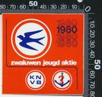 Sticker: KNVB - Zwaluwen jeugd actie - 1980, Ophalen of Verzenden