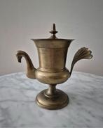 Antieke vintage pot deksel kan pauw vogel messing koper, Antiek en Kunst, Antiek | Koper en Brons, Ophalen of Verzenden, Koper