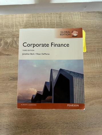Corporate Finance, Berk & DeMarzo, 3rd Edition beschikbaar voor biedingen