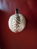 Antiek glazen zilveren kerstbal lampion kersthanger., Ophalen of Verzenden