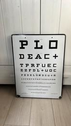 Emaille opticien oogarts Visuskaart snellen oogkaart mancave, Ophalen of Verzenden