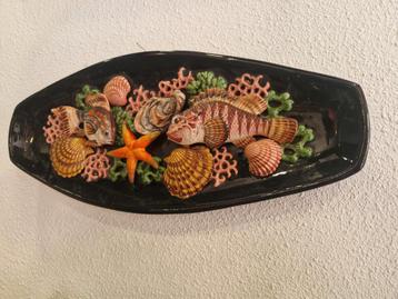 Keramiek Wandbord met Zeevruchten beschikbaar voor biedingen