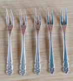 antieke fruit vorkjes 2-tand, set van 5 vorkjes, volgnr 1, Ophalen of Verzenden