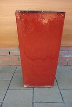 Grote zware koraalrode bloembak plantenbak 60 x 32 x 32 cm, Ophalen, Steen, Nieuw, Balkon