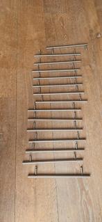 Set van 16 kastgrepen geborsteld staal, Huis en Inrichting, Keuken | Keukenelementen, Gebruikt, 100 tot 150 cm, Ophalen of Verzenden