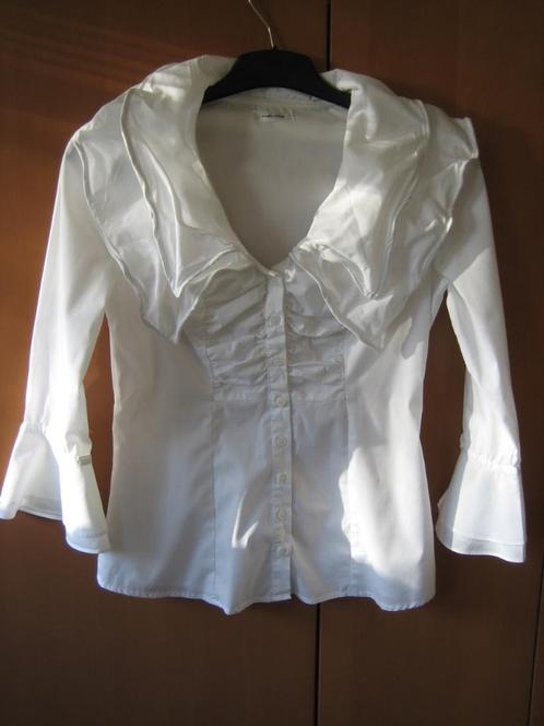 Prachtig feestelijk wit blousje DIEGO REIGA 36-38 snazzeys, Kleding | Dames, Blouses en Tunieken, Nieuw, Maat 38/40 (M), Wit, Verzenden