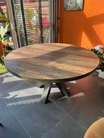 Ronde eettafel 150cm - Industrieel design, Huis en Inrichting, Ophalen, 100 tot 150 cm, Rond, Zo goed als nieuw