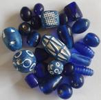 Mooie glas en stenen kralen mix blauw 10-25 mm 22 meerdere, Verzenden, Nieuw, Kraal