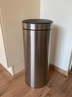Brabantia touch prullenbak 30 L, Ophalen of Verzenden, Zo goed als nieuw, Rvs, 50 tot 75 cm