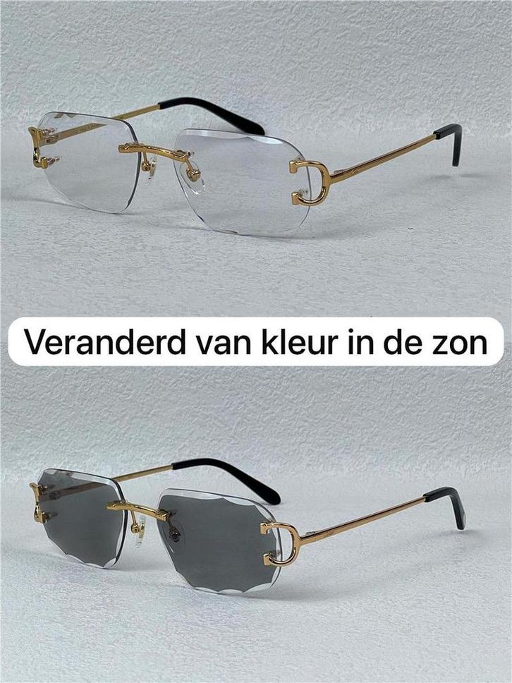 Cartier diamond cut en glazen die verkleuren in de zon, Sieraden, Tassen en Uiterlijk, Zonnebrillen en Brillen | Heren, Nieuw