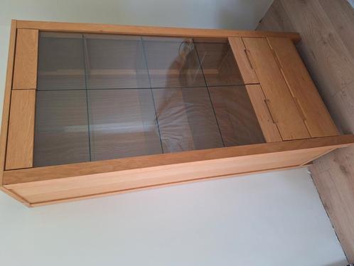 Massief houten vitrinekast, Huis en Inrichting, Kasten | Vitrinekasten, Zo goed als nieuw, 25 tot 50 cm, Ophalen