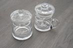 Melk en suiker set - Riviera Maison, Huis en Inrichting, Keuken | Servies, Gebruikt, Overige typen, Ophalen of Verzenden, Glas
