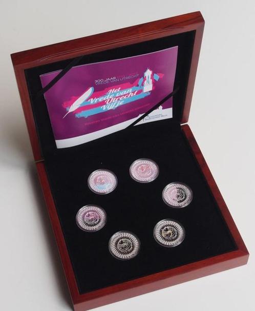 Prestige Set in Kleur (6x 5 Euro) Nederland Zilver Proof, Postzegels en Munten, Munten | Nederland, Setje, Euro's, Koningin Beatrix