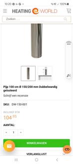 Dubbel wandige kachelpijp, Ophalen of Verzenden, Nieuw, Inbouwhaard, Houthaard
