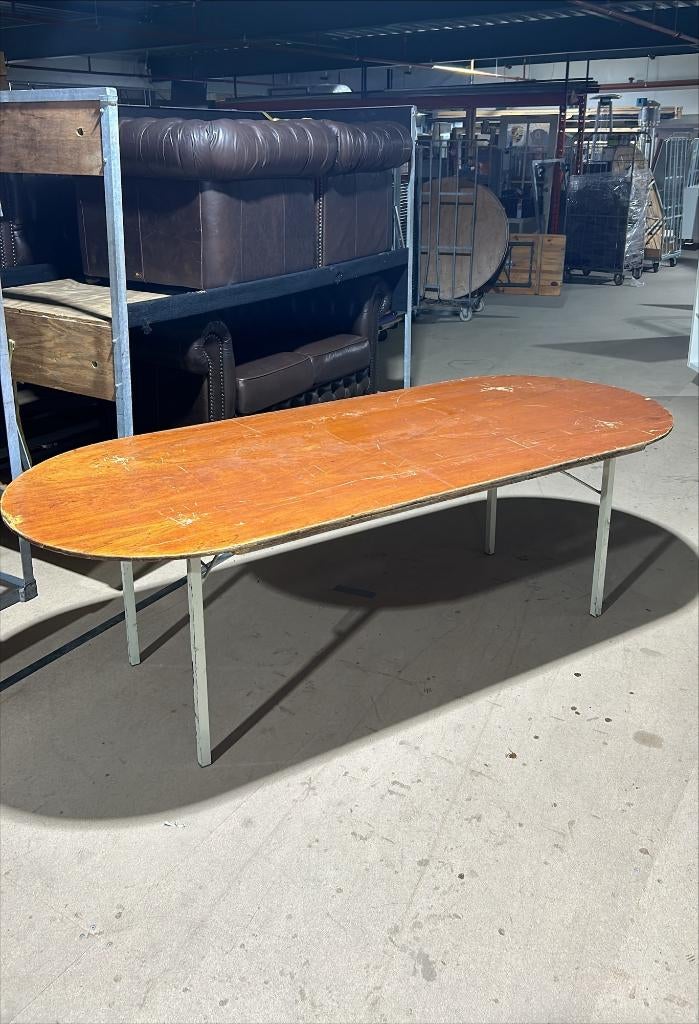 Ovale klaptafel - 8 personen - 245 cm, Huis en Inrichting, Ophalen, Gebruikt, 100 tot 150 cm, 200 cm of meer