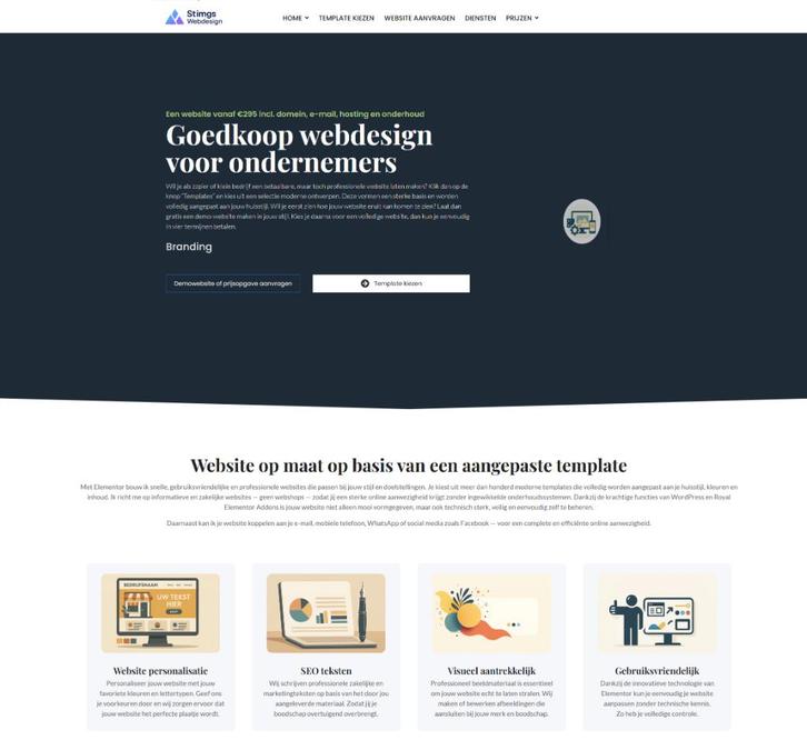 Professionele Website voor Ondernemers – Compleet vanaf €195, Diensten en Vakmensen, Webdesigners en Hosting, Domeinregistratie
