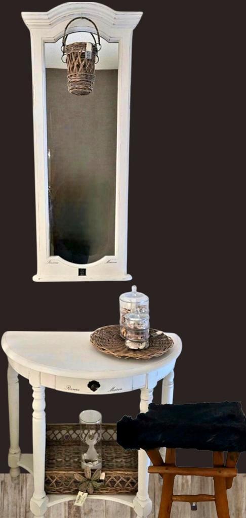 Antique set & rivièra maison coatskin kruk, Huis en Inrichting, Tafels | Sidetables, Ophalen