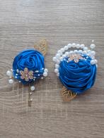 Blauwe Corsage Set - Bruiloft Accessoires, Blauw, Ophalen of Verzenden, Accessoires, Onbekend