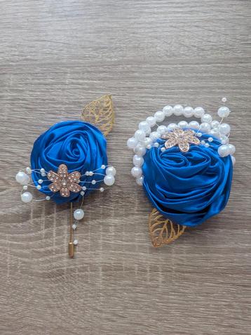 Blauwe Corsage Set - Bruiloft Accessoires beschikbaar voor biedingen