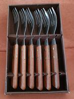 Set van 6 vorken met houten handvat - nieuw, Ophalen of Verzenden, Nieuw, Hout, Bestekset