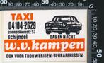 Sticker: Taxi Van Kampen - Mercedes - Schijndel (2), Ophalen of Verzenden, Zo goed als nieuw, Bedrijf of Vereniging