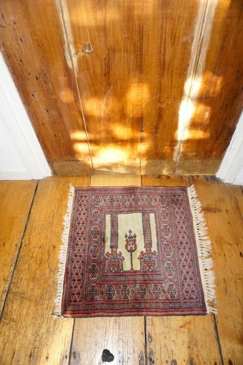 Vintage handgeknoopt tribaal gebedskleed * zeldzaam groen, Antiek en Kunst, Antiek | Kleden en Textiel, Ophalen of Verzenden