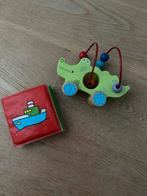 Babyspeelgoed badboekje en krokodil met kraaltjes, Kinderen en Baby's, Speelgoed | Babyspeelgoed, Overige typen, Gebruikt, Ophalen of Verzenden