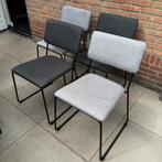 4 grijze eetkamerstoelen, Ophalen, Gebruikt, Grijs
