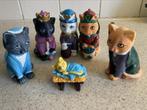 Kerstgroep Poes Familie & Koningen Resin, Ophalen of Verzenden
